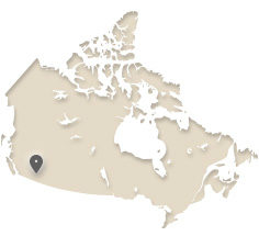 Map of Canada showing Kelowna