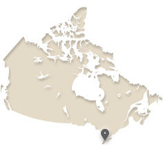 map of Canada showing London, Ontario